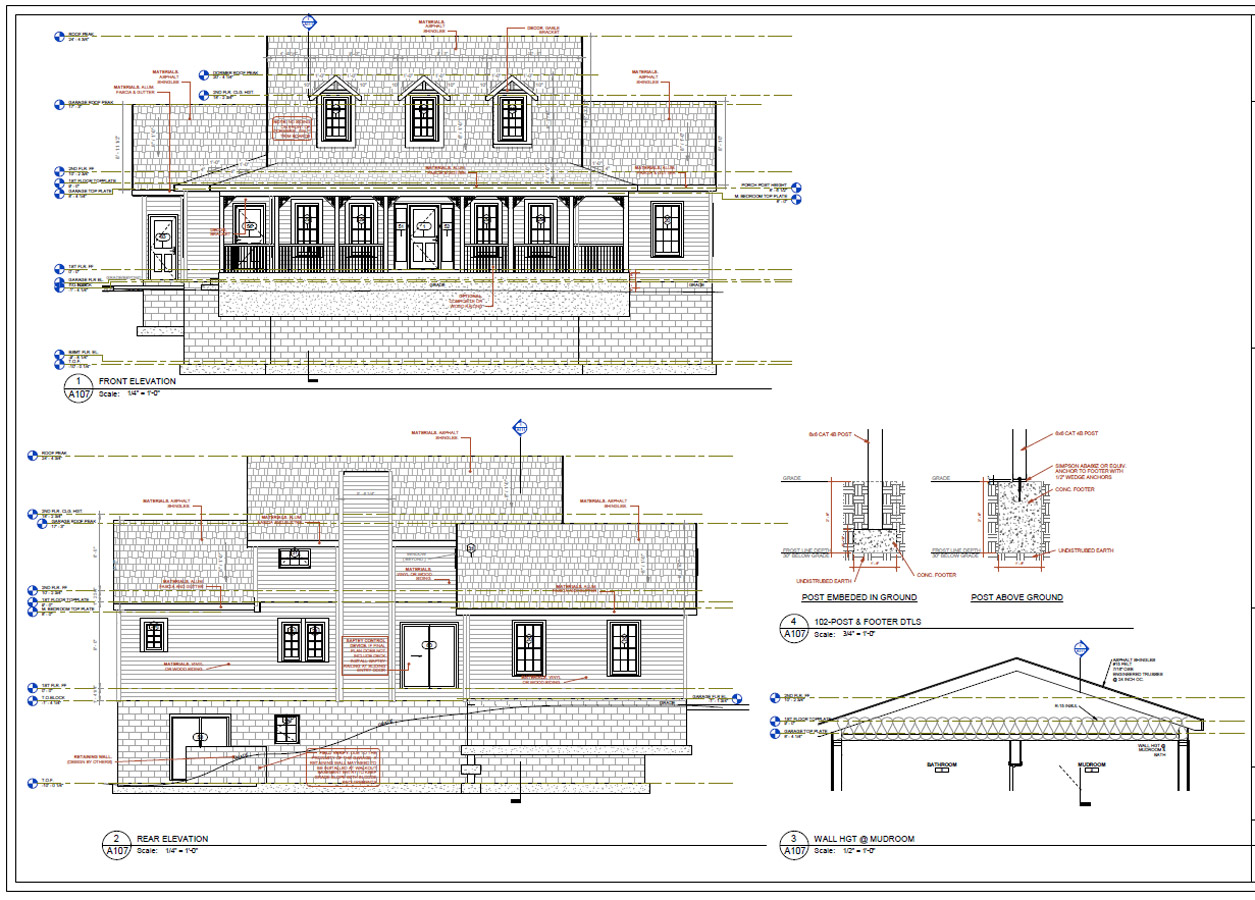 CAD Elevation Drawing Custom Home Elevation