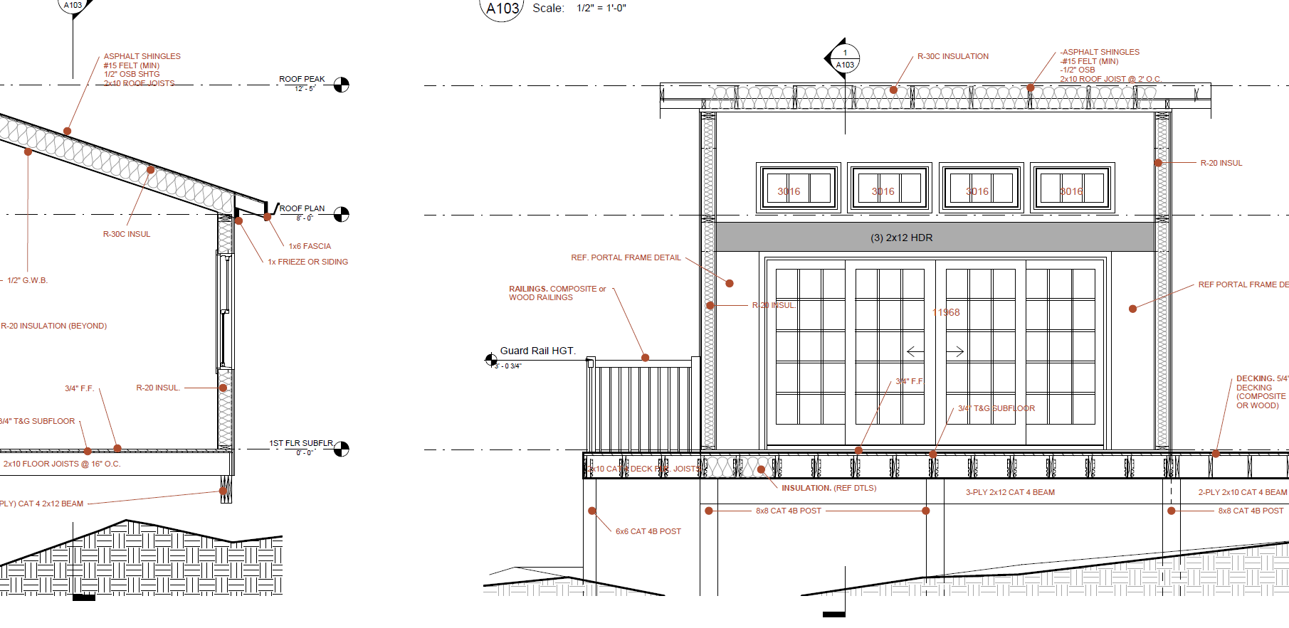 Section view 2 D CAD