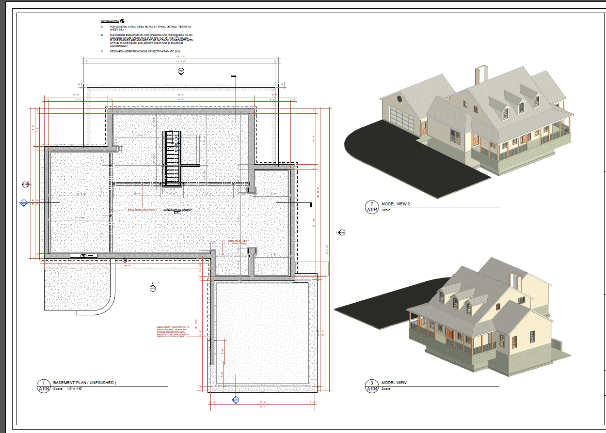 foundation plan and 3D model